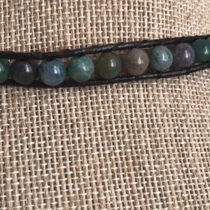 Jewelry - Leather and gemstone wrap bracelet Jewelry - Leather and gemstone wrap bracelet